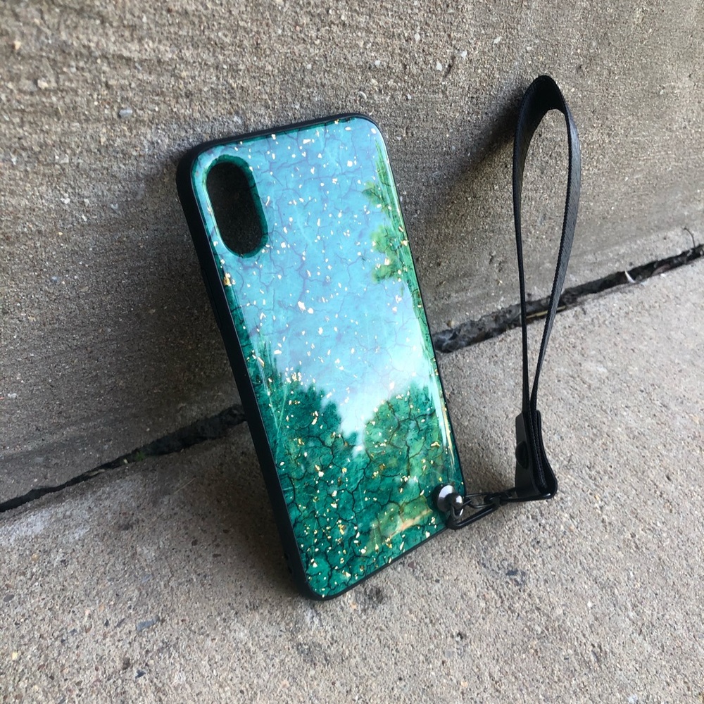 IPhone X Case Teal with Hand Strap